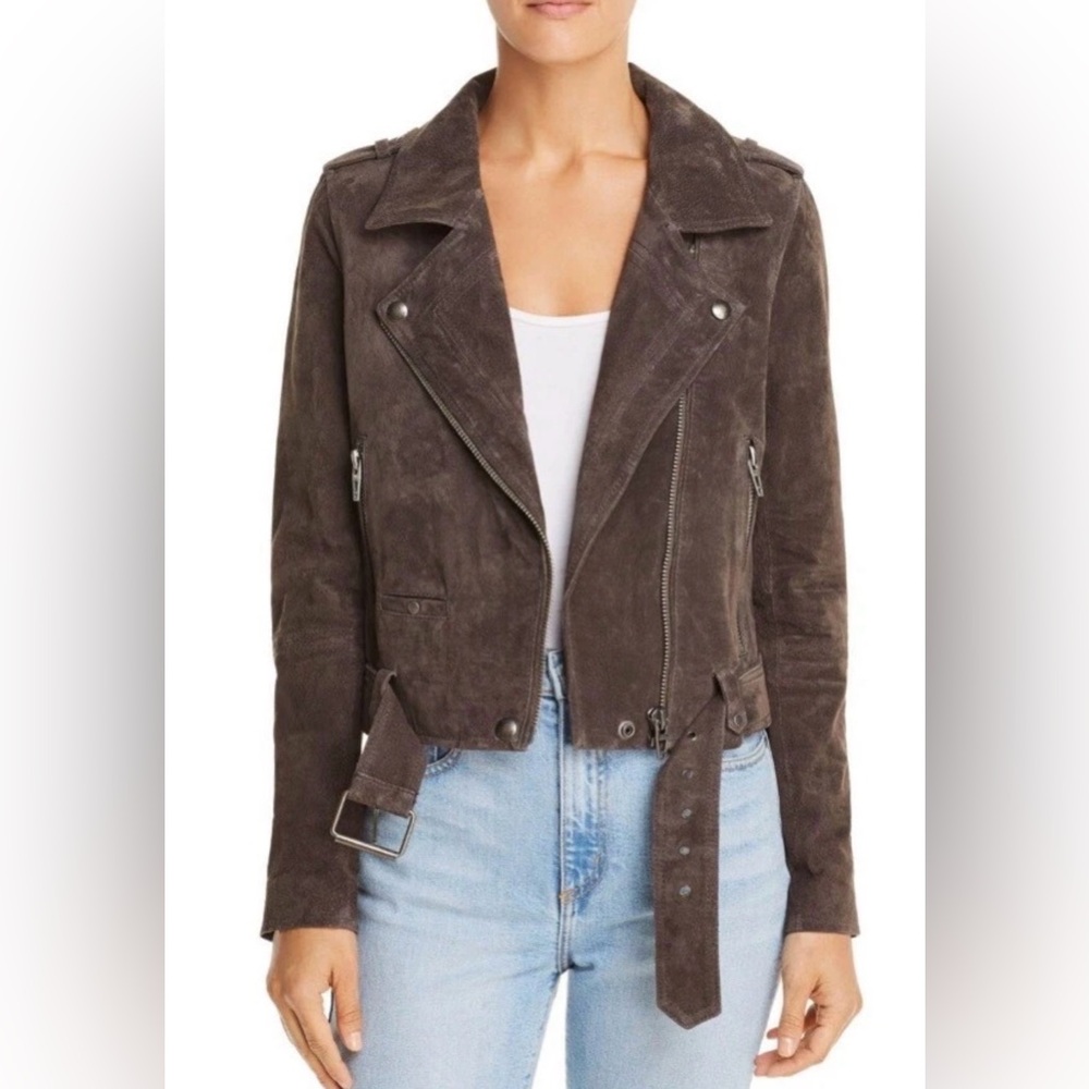 BLANKNYC suede moto jacket in brown